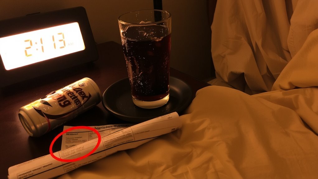avoid sugary caffeinated drinks at night