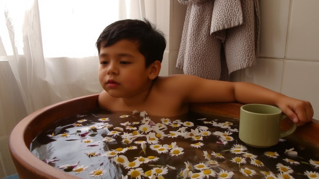 chamomile baths ease sleep anxiety