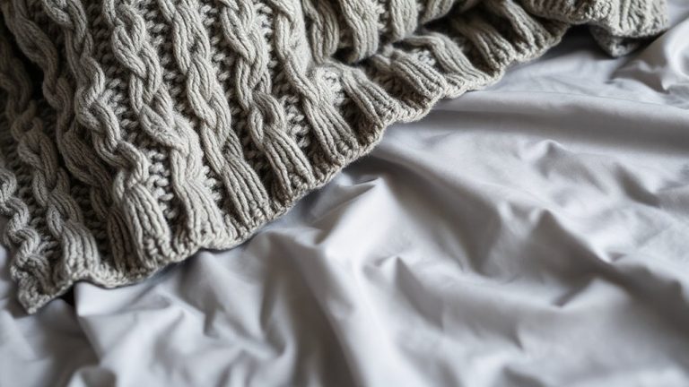 cozy cable knit meets smooth sateen