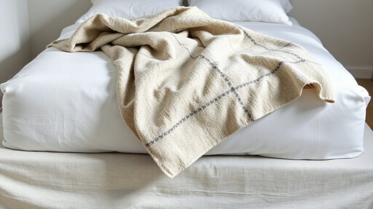 crisp white percale linen layering