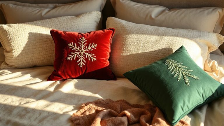 festive pillows neutral bedding
