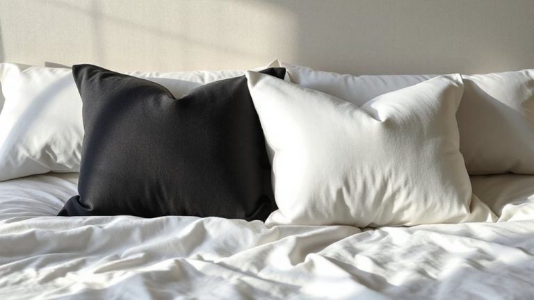 high contrast pillow pairings elevate bed design