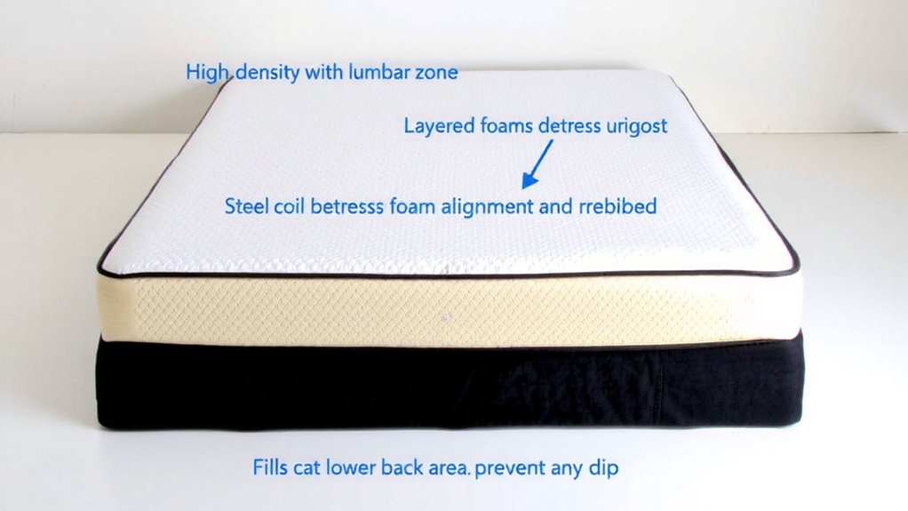 high density foam prevents sinkage
