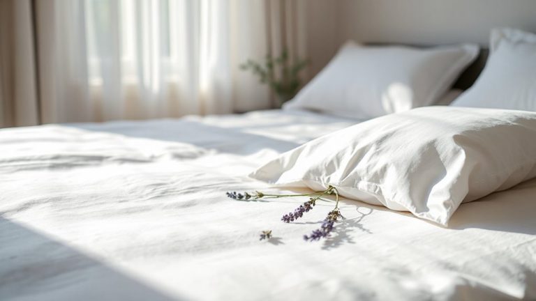 lavender on bed linens