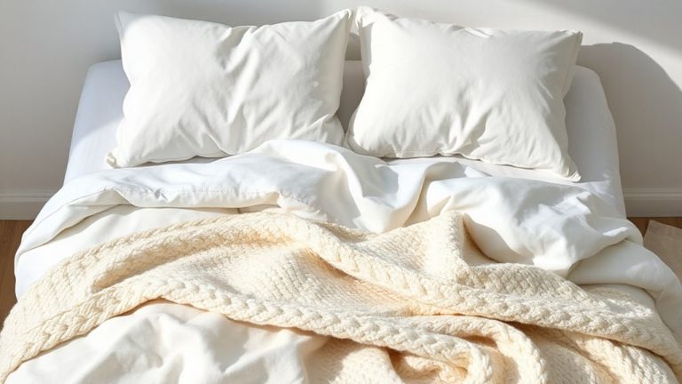 layered white cream bedding