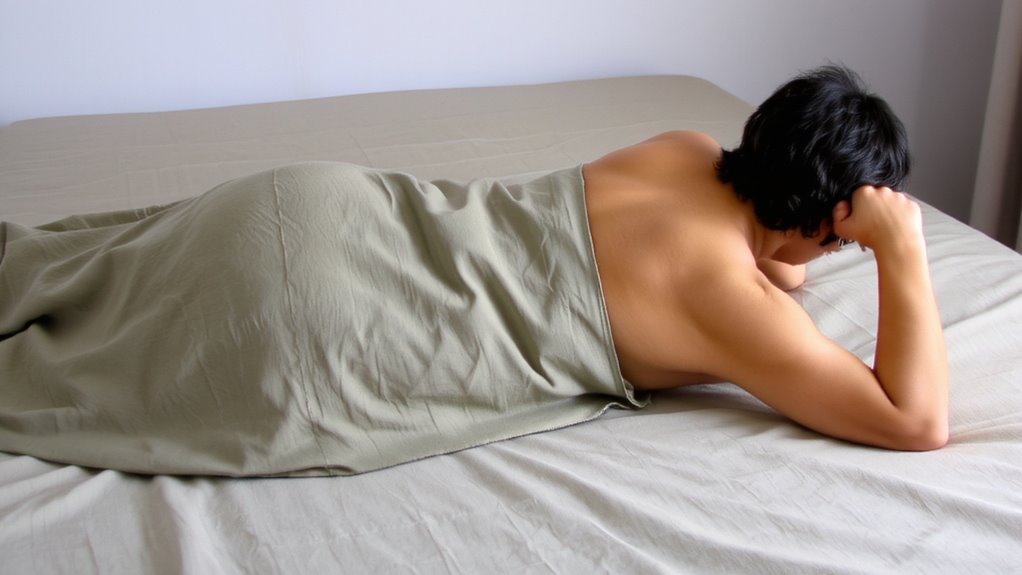 loosely tuck sheet around ankles