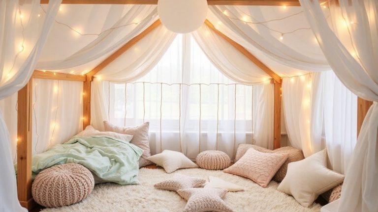 playful layered bed fort