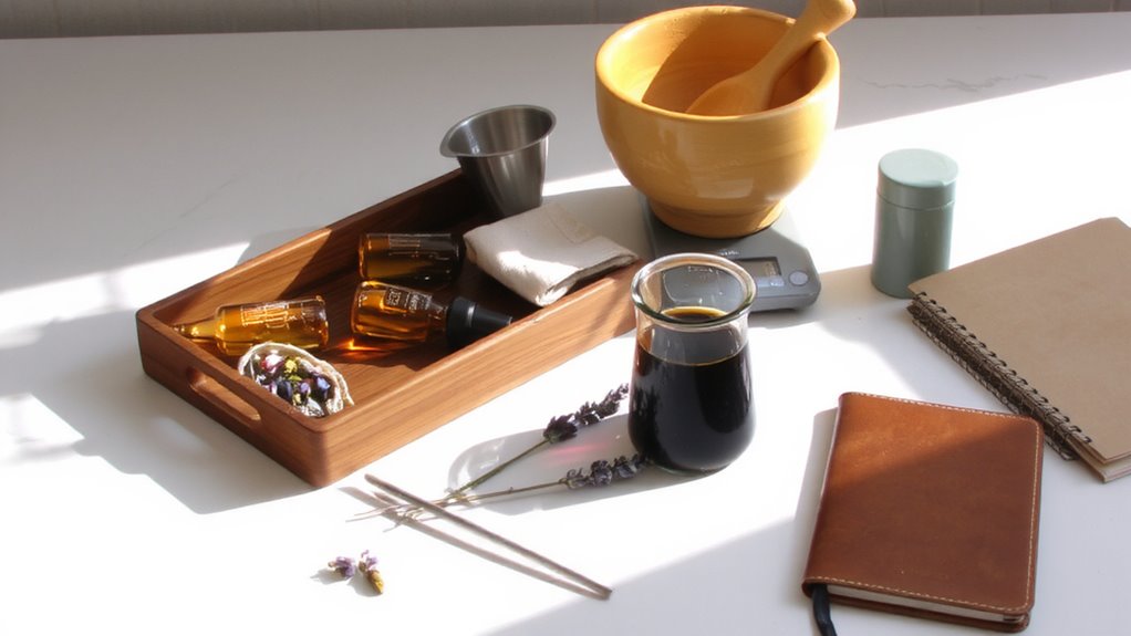 prepare workspace with labeled tools