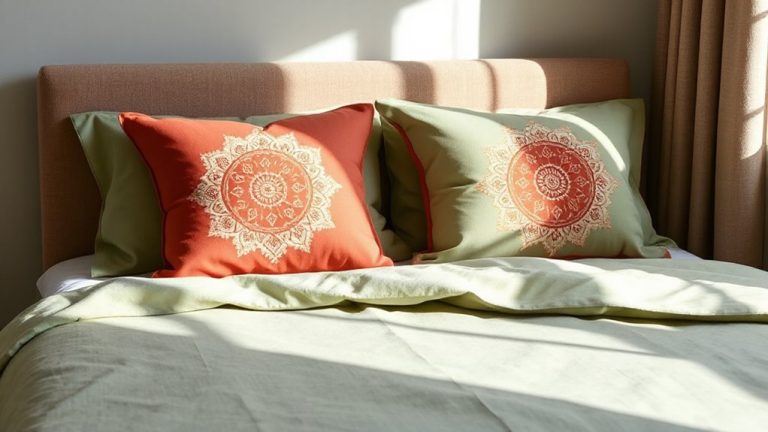 solid bed themed pillows