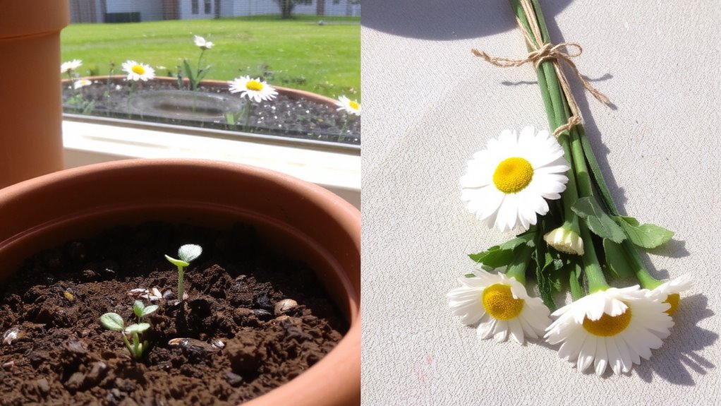 sow chamomile seeds shallow