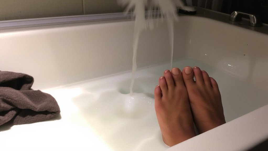 warm shower with epsom salts